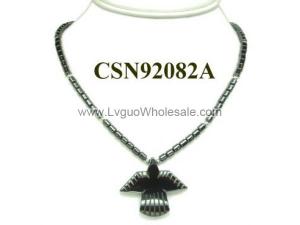 Hematite Bird Pendant Beads Stone Chain Choker Fashion Women Necklace